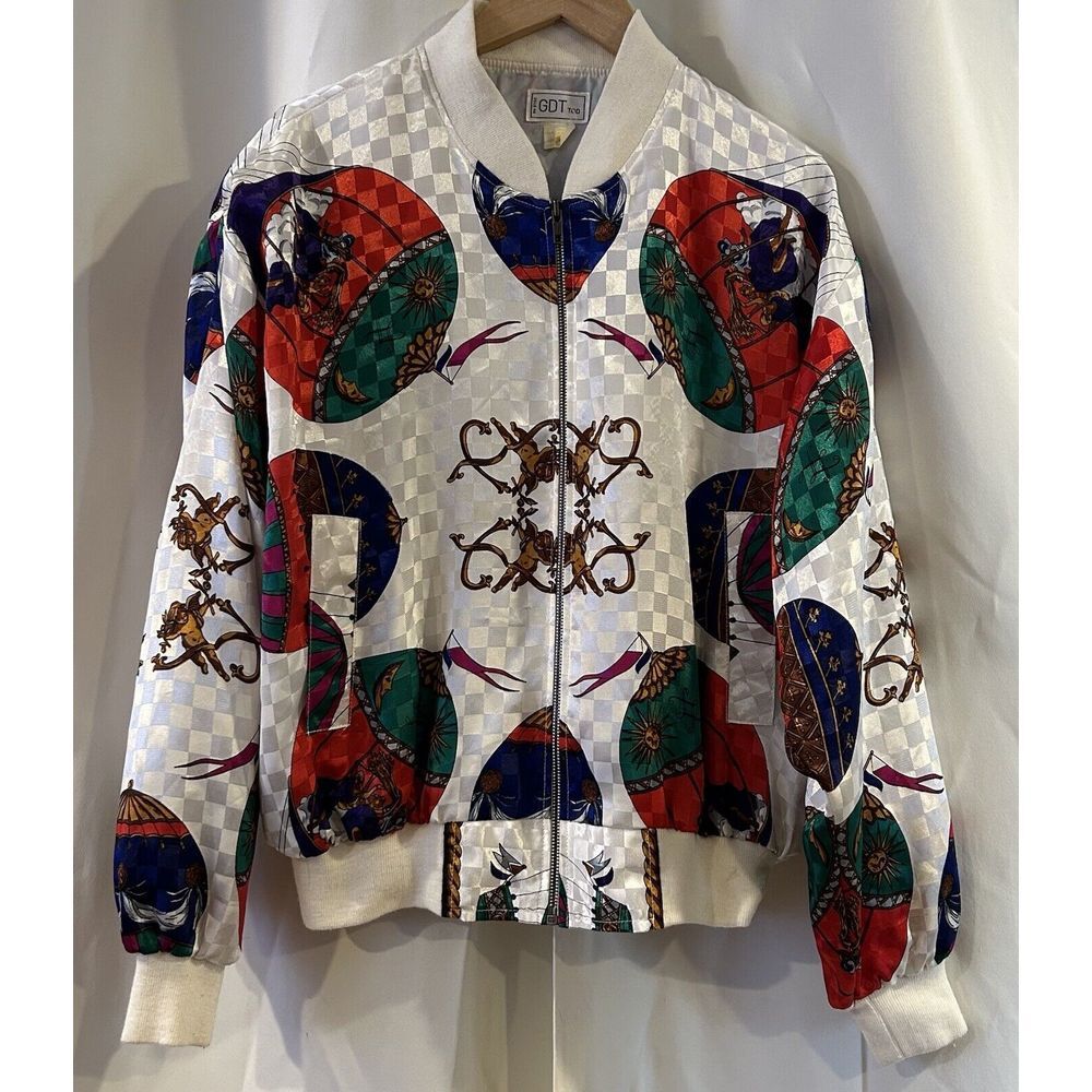 VTG Hot Air Balloon Bomber Jacket Baroque Royalty‎ AOP Christmas